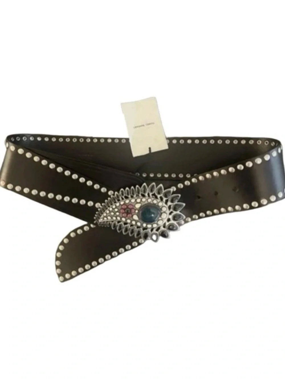 ISABEL MARANT Aliette Black Leather Embellishe Studded Belt 70 - XS/S